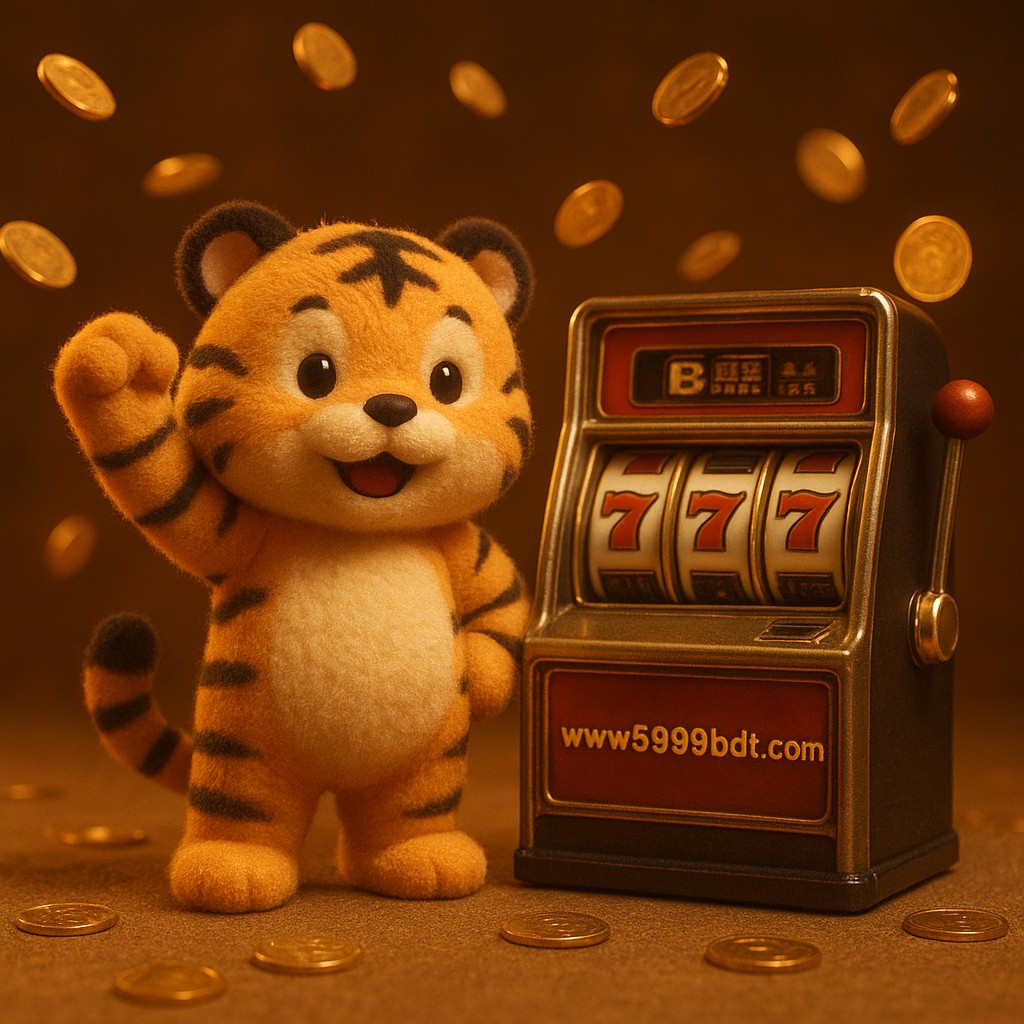 আর্কেড জয়ের আনন্দে উল্লासিত হচ্ছে এক বাঘশাবক